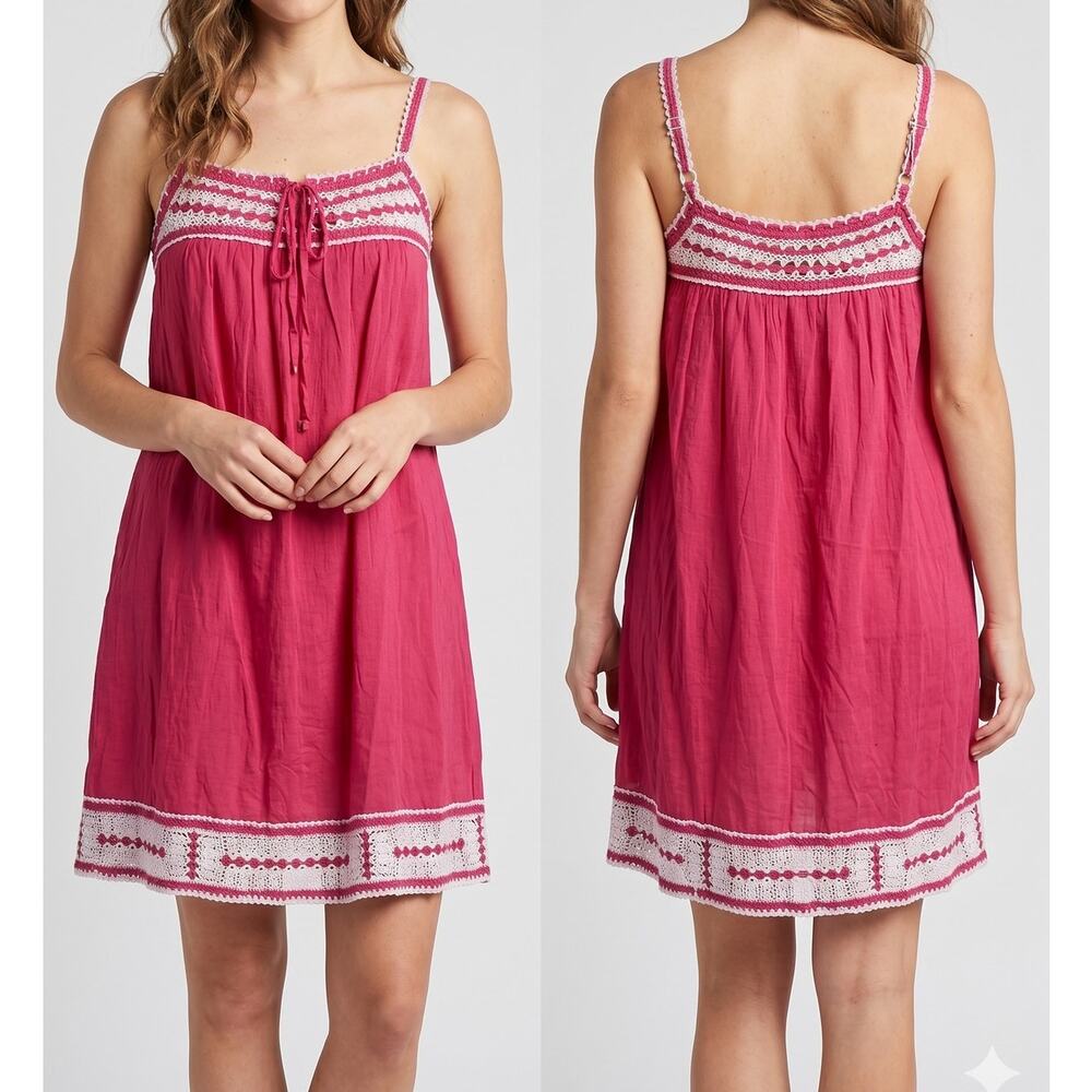 BCBG Maxazria Small Pomegranate Orange Woven Dress Cotton Silk Blend